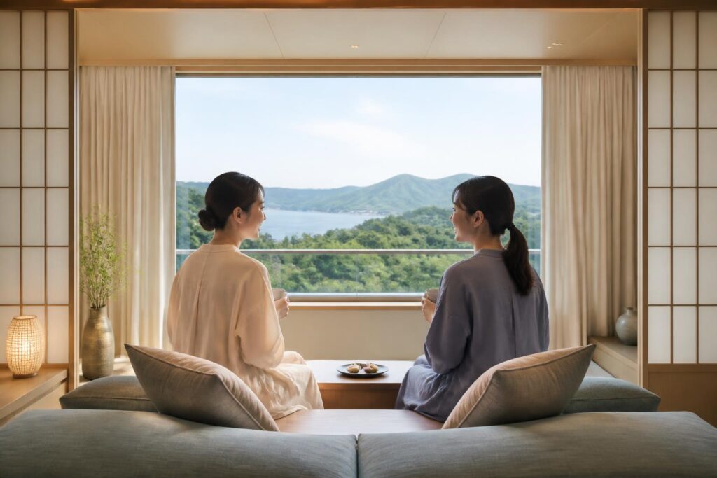 女子旅で桜が映える宿は？
